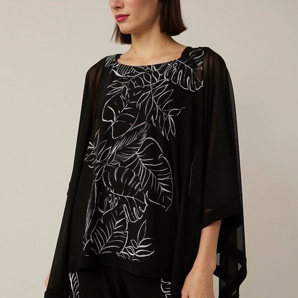 Brand New Joseph Ribkoff Printed Poncho-Style Top